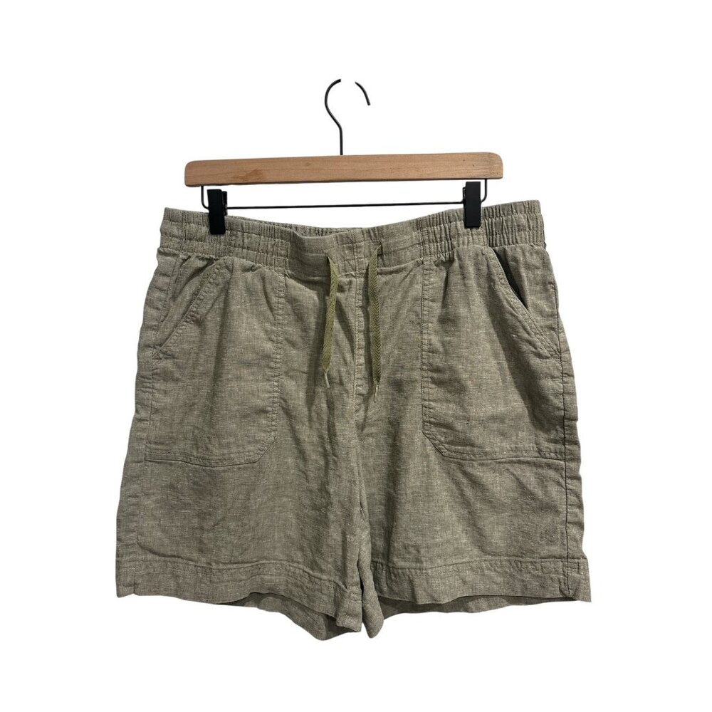 Orvis Linen Blend Shorts Lot 2 Size 16 Elastic Waist Casual Summer - Picture 3 of 12